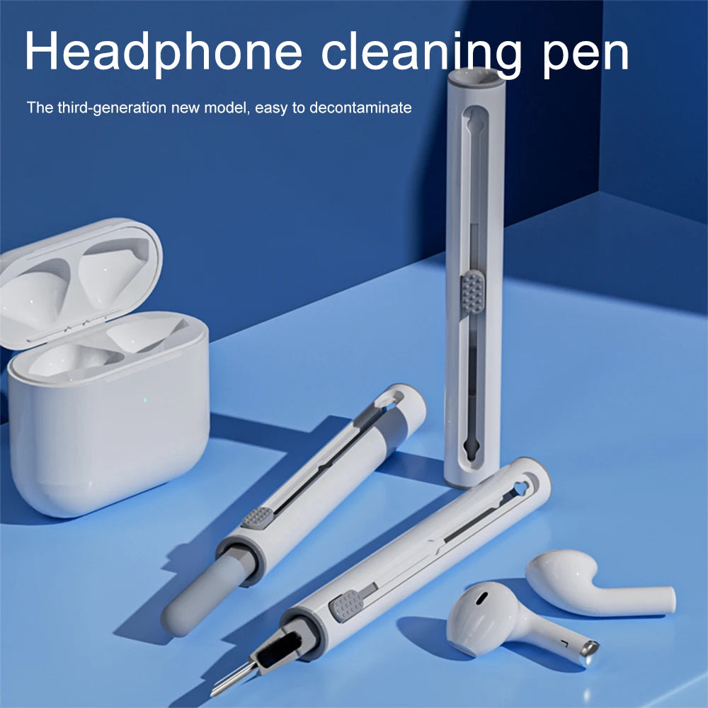 3 In 1 Sliding Cleaning Pen Earphone Cleaning Brush For Airpods 4 Pro 3 2 1 Series Case Headsets Cleaners Earbuds Cleaning Tools