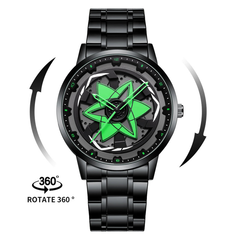 Kaleidoscope Sharingan Rotary Dial Watch 3D Japanese Anime Dial Quartz Men's Watch Top Brand Luxury Waterproof Fashion Men Watch