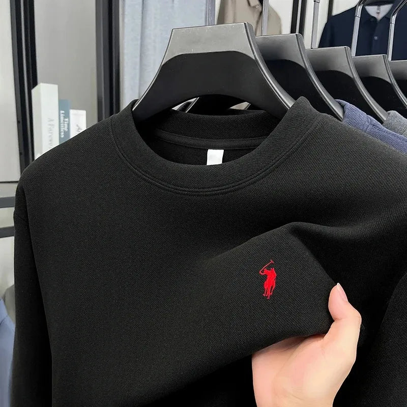 2025 trendy men's long sleeved T-shirt 2025 autumn and winter fashionable pullover casual round neck sports shirt comfortable