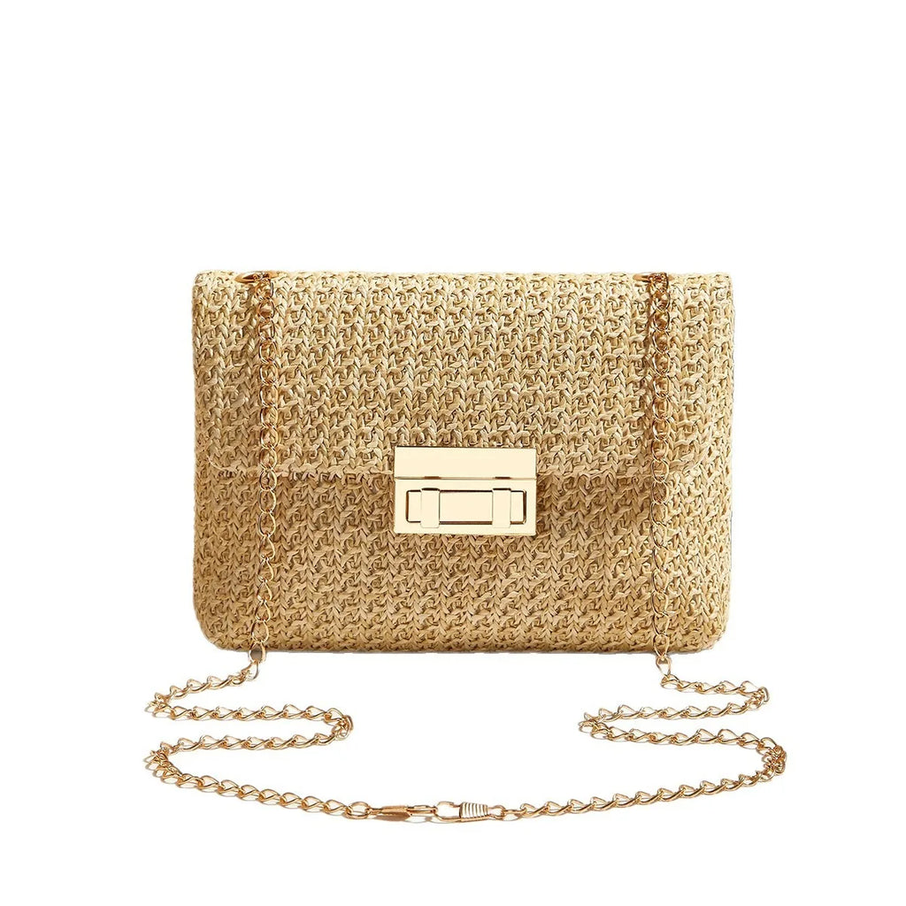 Fashion Women Summer Bohemian Straw Bag Small Woven Beach Crossbody Bag Shoulder Messenger Bag Girls Handbags Straw Bag Gifts