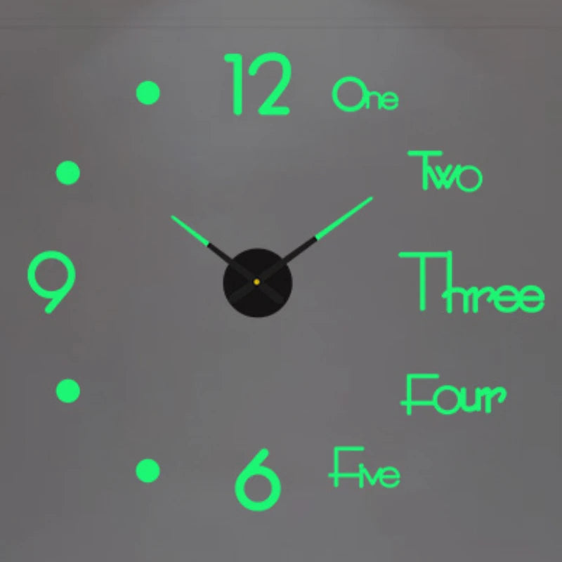 2023 Modern Design Large Wall Clock 3D DIY Quartz Clocks Fashion Watches Acrylic Mirror Stickers Living Room Home Decor Horloge