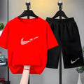 Children Set white T-shirt Short-Sleeved+Shorts Boy Girl Toddler 3-12Years Casual Sports Brand cool Fashio Clothes Summer
