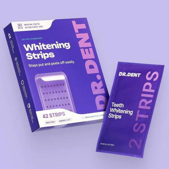 42/14 Patches Teeth Whitening Strips Gentle Formula Mint Fresh Breath Removes Coffee Tea Stains Long Lasting Stain Removal