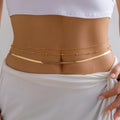 Salircon Minimalist multi-layer metal flat snake chain belly Waist chain Punk Metal Ball Sexy Bikini Summer Body Jewelry Gift