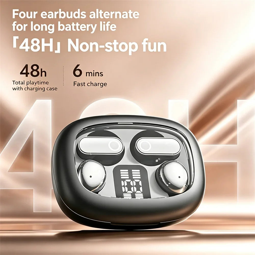 Electroplated TWS In-Ear Wireless Earphone Long Battery Life Digital Display 2-In-1 Dual Headphone Subwoofer Stereo Game Earplug