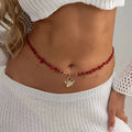 KunJoe Bohemia Summer Handmade Rice Beaded Waist Bead Women Fashion Metal Flower Belly Chain Sexy Bikini Body Chain Jewelry Gift