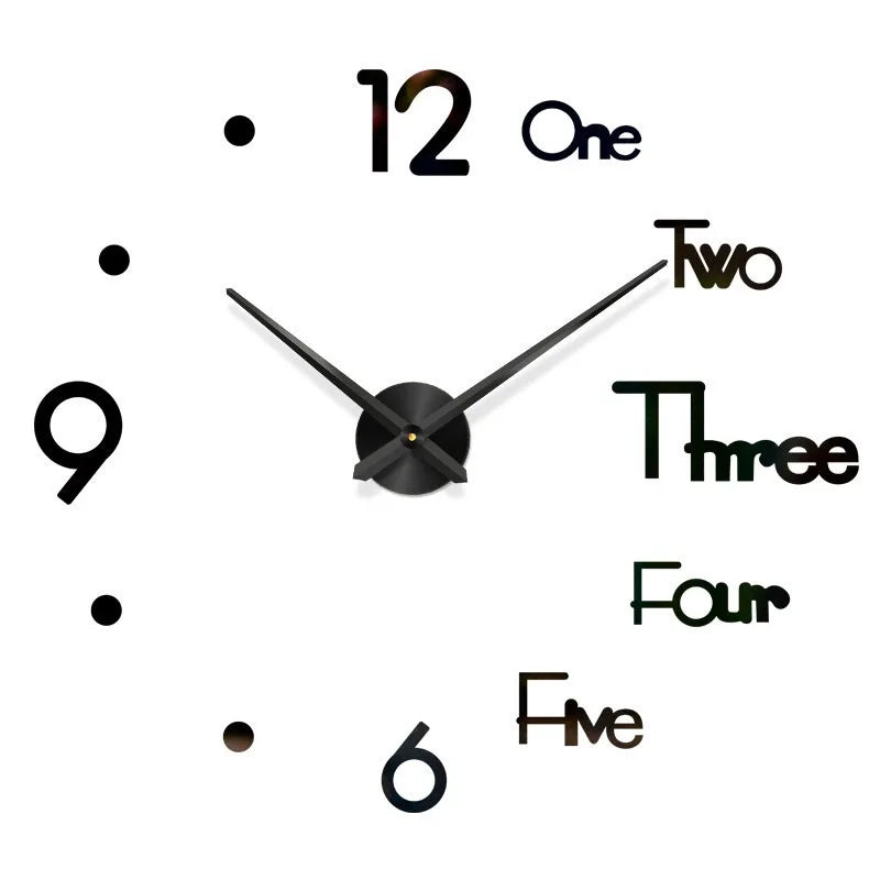 2023 Modern Design Large Wall Clock 3D DIY Quartz Clocks Fashion Watches Acrylic Mirror Stickers Living Room Home Decor Horloge