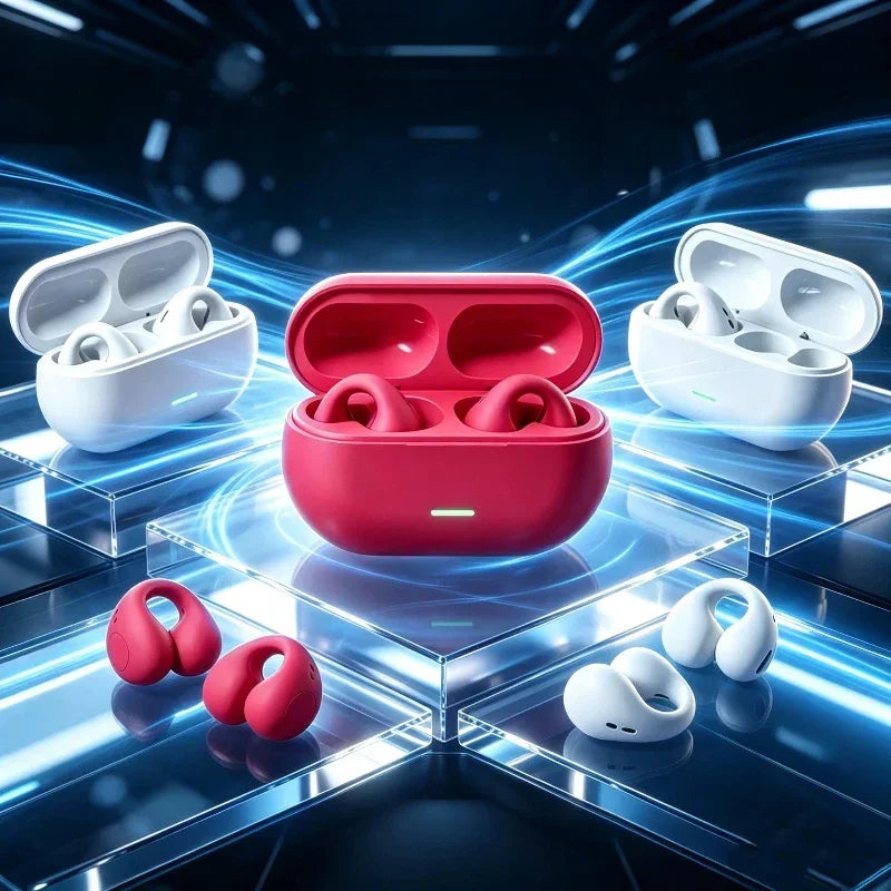 T75 Bluetooth Headset 5.3 Wireless Air Conduction Headphones Clip Ear Music Noise Canceling HD Call Sports Gaming Earphone