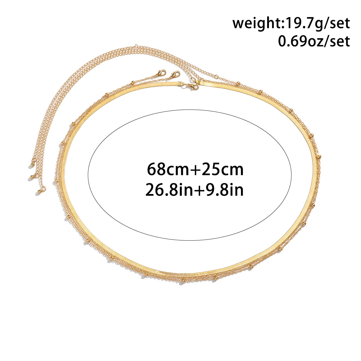 Salircon Minimalist multi-layer metal flat snake chain belly Waist chain Punk Metal Ball Sexy Bikini Summer Body Jewelry Gift