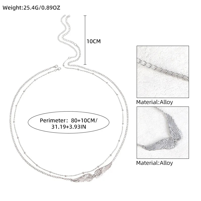 Sexy Fashion Waist Chain for Women New Charm Double Layer Wings Angel Body Chain Bikini Summer Beach Accessory Jewelry Gift