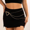 IngeSight.Z Classic Metal Multilayer Belly Chains For Women Hollow Gold Color Love Heart Beach Bikini Waist Body Chain Jewelry
