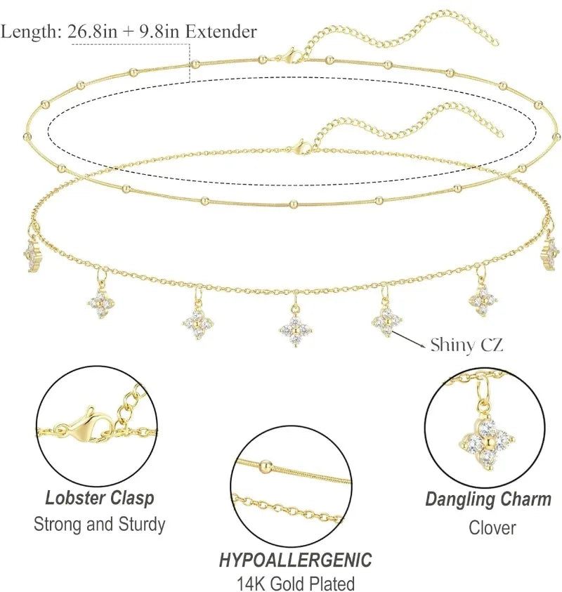 Waist Chain for Women Sexy Waterproof 14K Gold Plated Waist Beads Belly Chain Dainty Layered Body Chain Belt Beach Jewelry Gifts