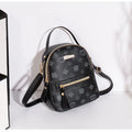 Mini Backpack Women PU Leather Printed Fashion Small Backpack 3 Ways Carry Lightweight Casual Daypack for Daily Travel Shopping