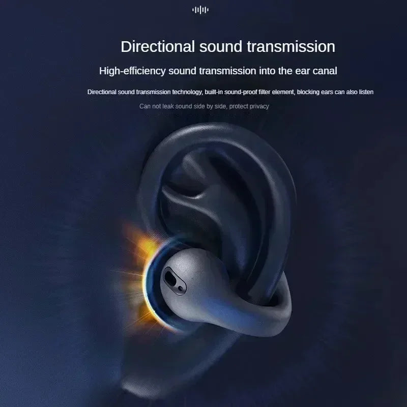 T75 Bluetooth Headset 5.3 Wireless Air Conduction Headphones Clip Ear Music Noise Canceling HD Call Sports Gaming Earphone