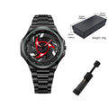 Men's Quartz Watch Anime Sharingan Design Stainless Steel Band Waterproof Sport Wristwatch Fashion Casual Watch for Men