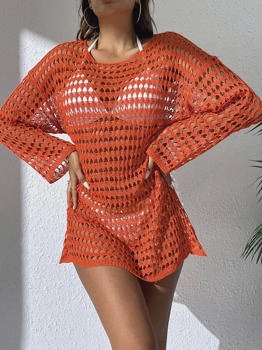Girls Women ladies Sports long sleeve New style BIKINI-Plus Size Beachwear Tunic for Swimwear Sun Protection Clothes Cover Up