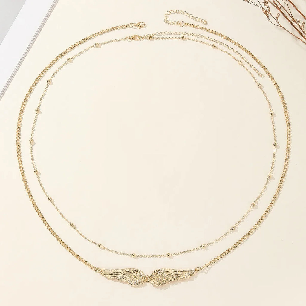 Sexy Fashion Waist Chain for Women New Charm Double Layer Wings Angel Body Chain Bikini Summer Beach Accessory Jewelry Gift