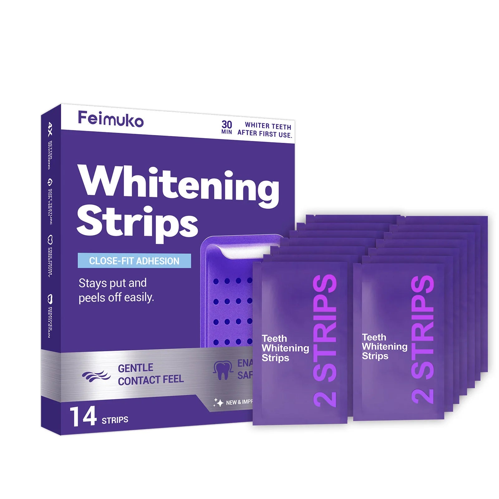 42/14 Patches Teeth Whitening Strips Gentle Formula Mint Fresh Breath Removes Coffee Tea Stains Long Lasting Stain Removal