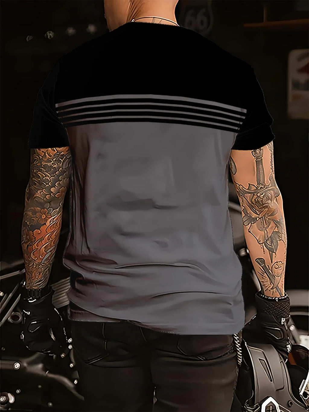 The 2025 summer new men's T-shirt features a casual, fashionable comfortable soft and breathable 3D striped pattern print