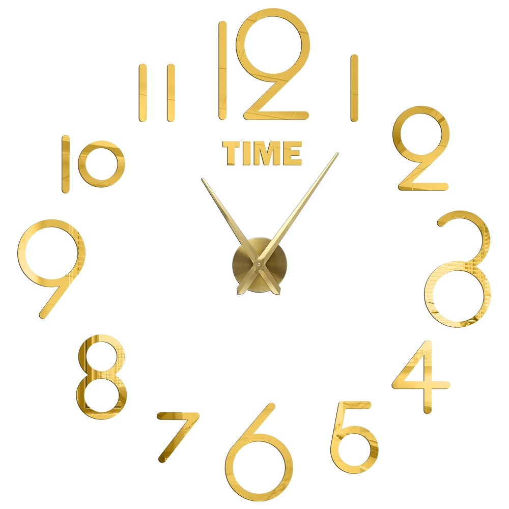 2023 Modern Design Large Wall Clock 3D DIY Quartz Clocks Fashion Watches Acrylic Mirror Stickers Living Room Home Decor Horloge
