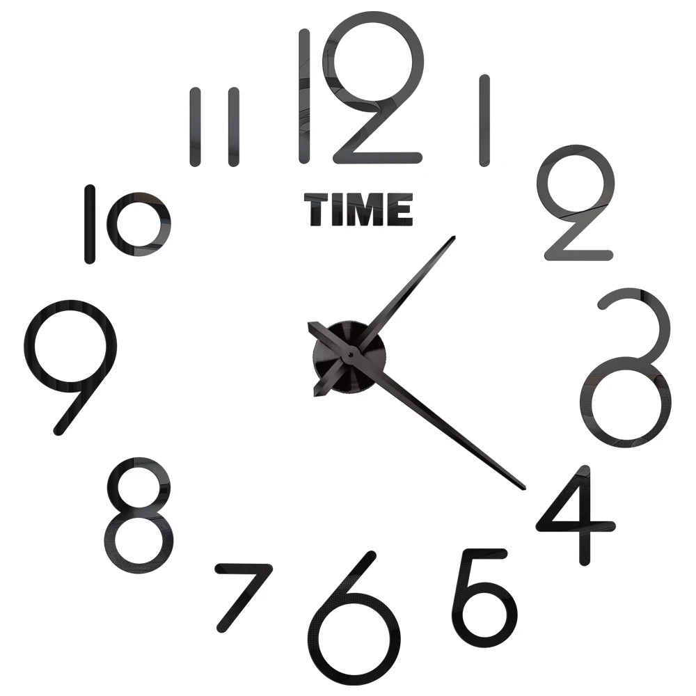 2023 Modern Design Large Wall Clock 3D DIY Quartz Clocks Fashion Watches Acrylic Mirror Stickers Living Room Home Decor Horloge