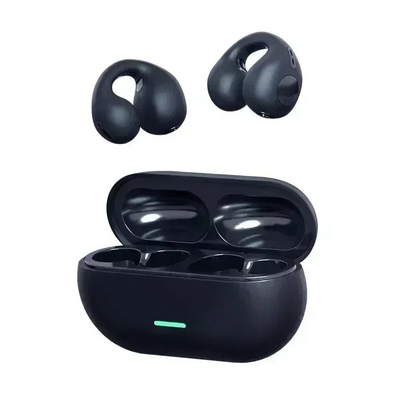 T75 Bluetooth Headset 5.3 Wireless Air Conduction Headphones Clip Ear Music Noise Canceling HD Call Sports Gaming Earphone