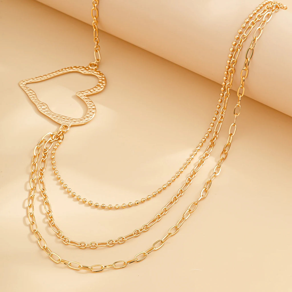 IngeSight.Z Classic Metal Multilayer Belly Chains For Women Hollow Gold Color Love Heart Beach Bikini Waist Body Chain Jewelry