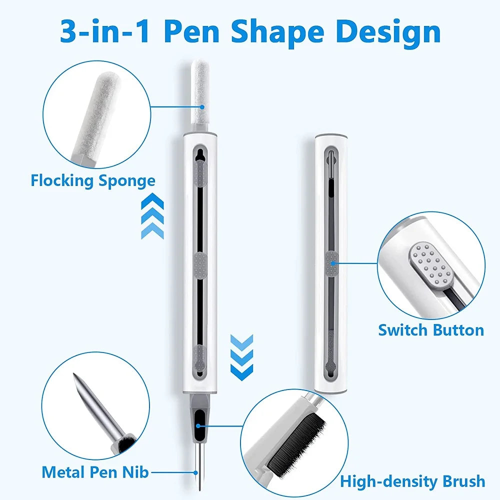 3 In 1 Sliding Cleaning Pen Earphone Cleaning Brush For Airpods 4 Pro 3 2 1 Series Case Headsets Cleaners Earbuds Cleaning Tools