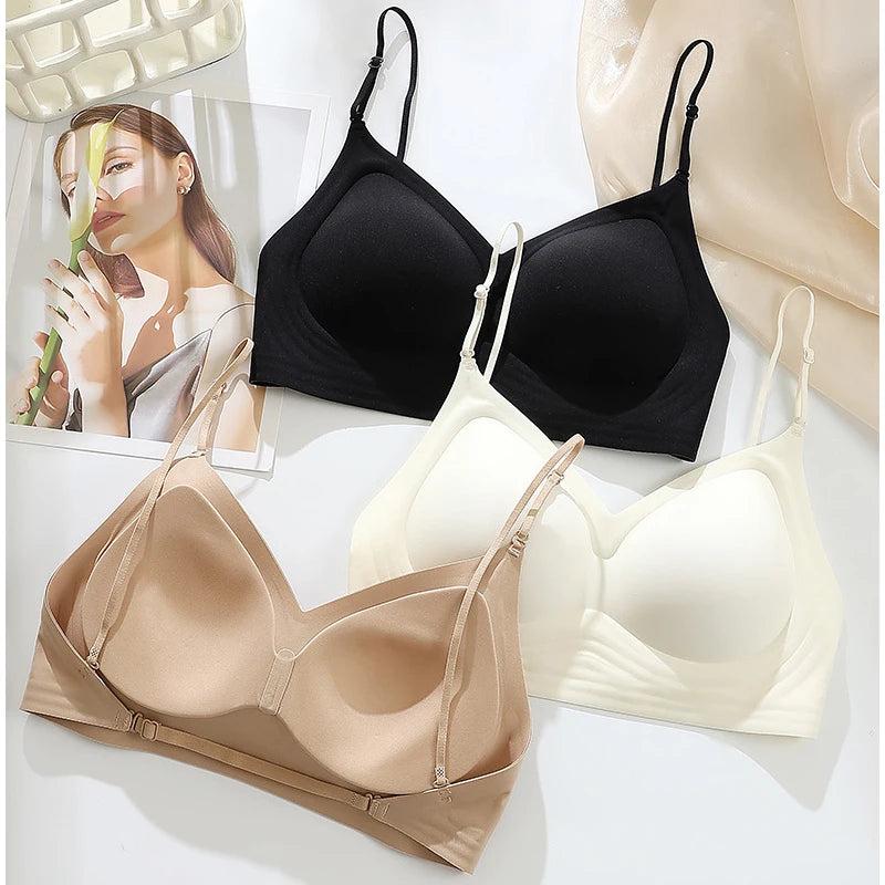 Women Seamless Push Up Bras Sexy Multiway Halter Bralette Backless Underwear for Small Chest American Style Convertible Bralette