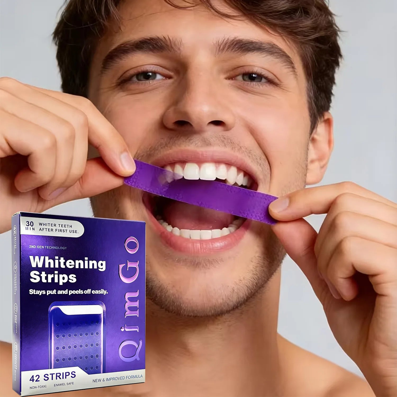 42/14 Patches Teeth Whitening Strips Gentle Formula Mint Fresh Breath Removes Coffee Tea Stains Long Lasting Stain Removal