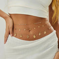 IngeSight.Z 3Pcs/Set Boho Starfish Conch Pendant Waist Belly Chain Women Summer Beach Sexy Bikinis Belt Body Jewelry Accessories