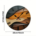 2D flat(Not 3D)Nordic Style Fiberboard Round Silent Hanging Wall Clock,Suitable For Living Room,Office,Study, Home Decor