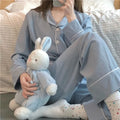 2026 Spring and Autumn New Women's Solid Color Pajamas Homewear Suit Girls Long-Sleeved Autumn and Winter Leisure Homewear Suit