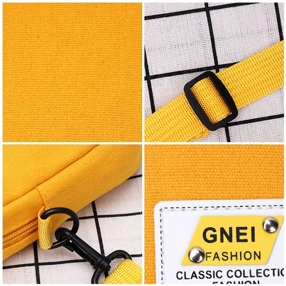 Women Men Cute Small Shoulder Bags Fashion Canvas Handbags Female Casual Outdoor Tote Messenger Bags