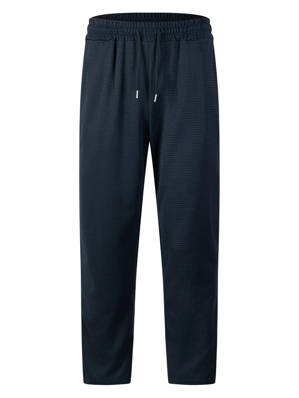 Men's Casual Drawstring Pants, Elastic Waist Straight Leg Trousers with Vertical Seams, Streetwear Bottoms